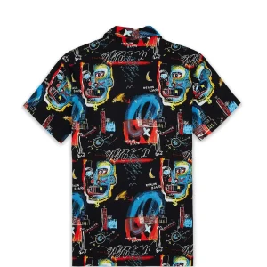 Online Street Art Allover Print Short Sleeve Shirt Button Downs