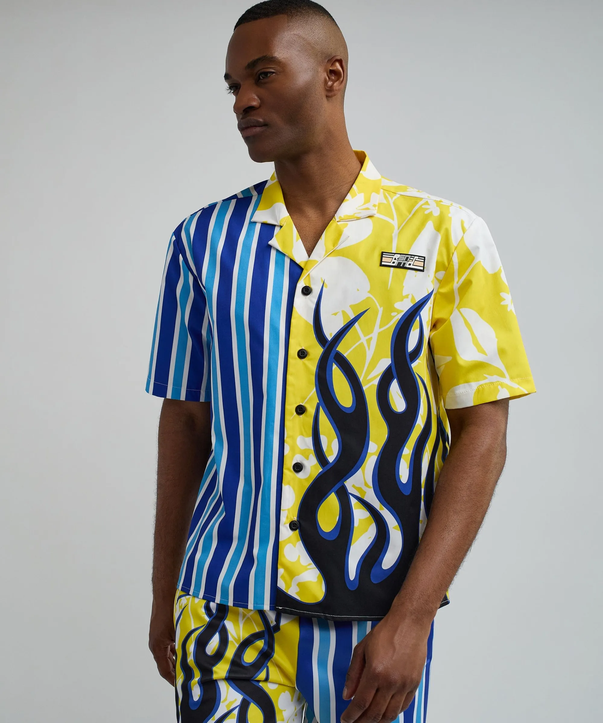stripes_and_flames_split_short_sleeve_shirt_0.webp Cheap Stripes And Flames Split Short Sleeve Shirt Button Downs