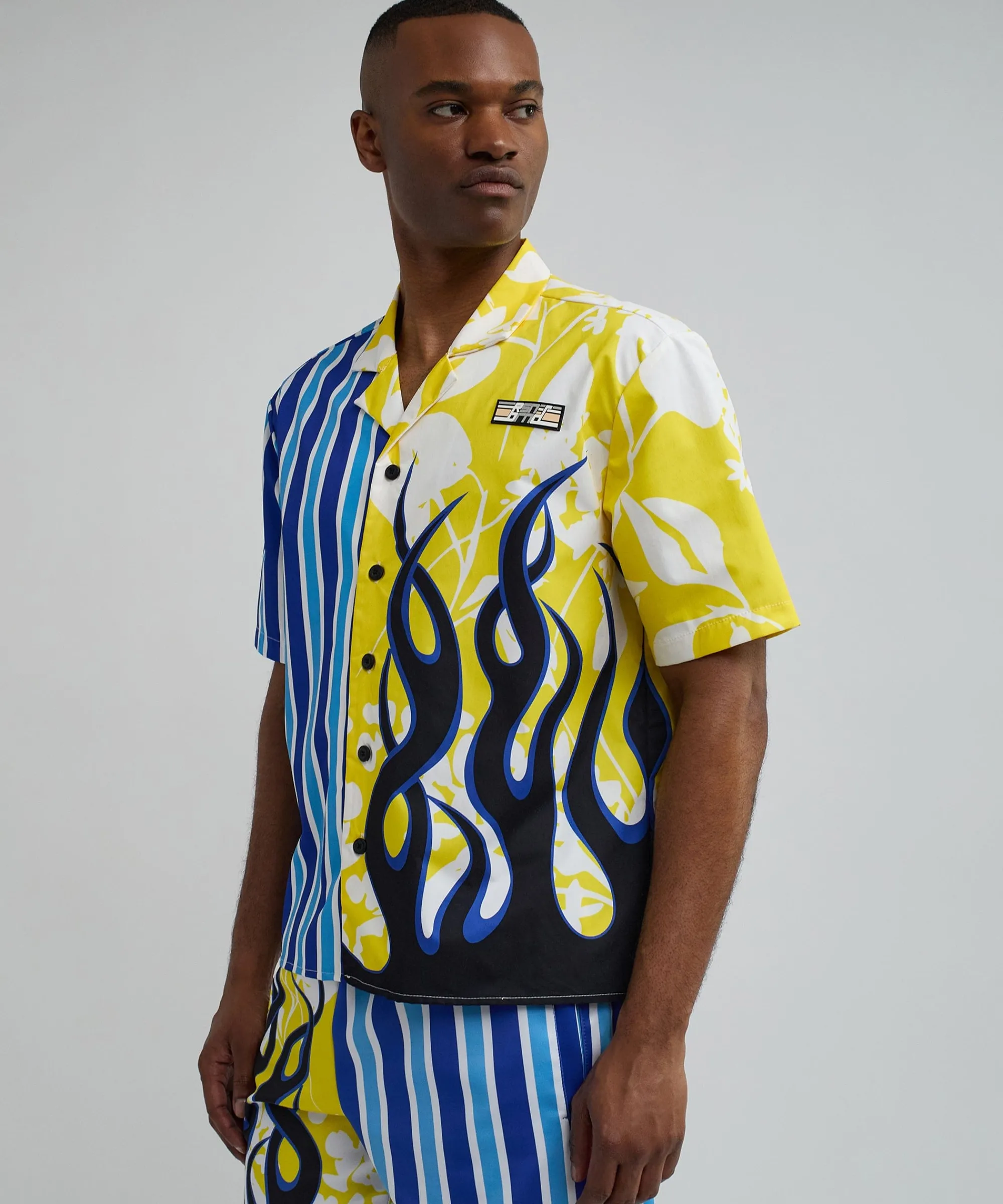 stripes_and_flames_split_short_sleeve_shirt_4.webp Cheap Stripes And Flames Split Short Sleeve Shirt Button Downs