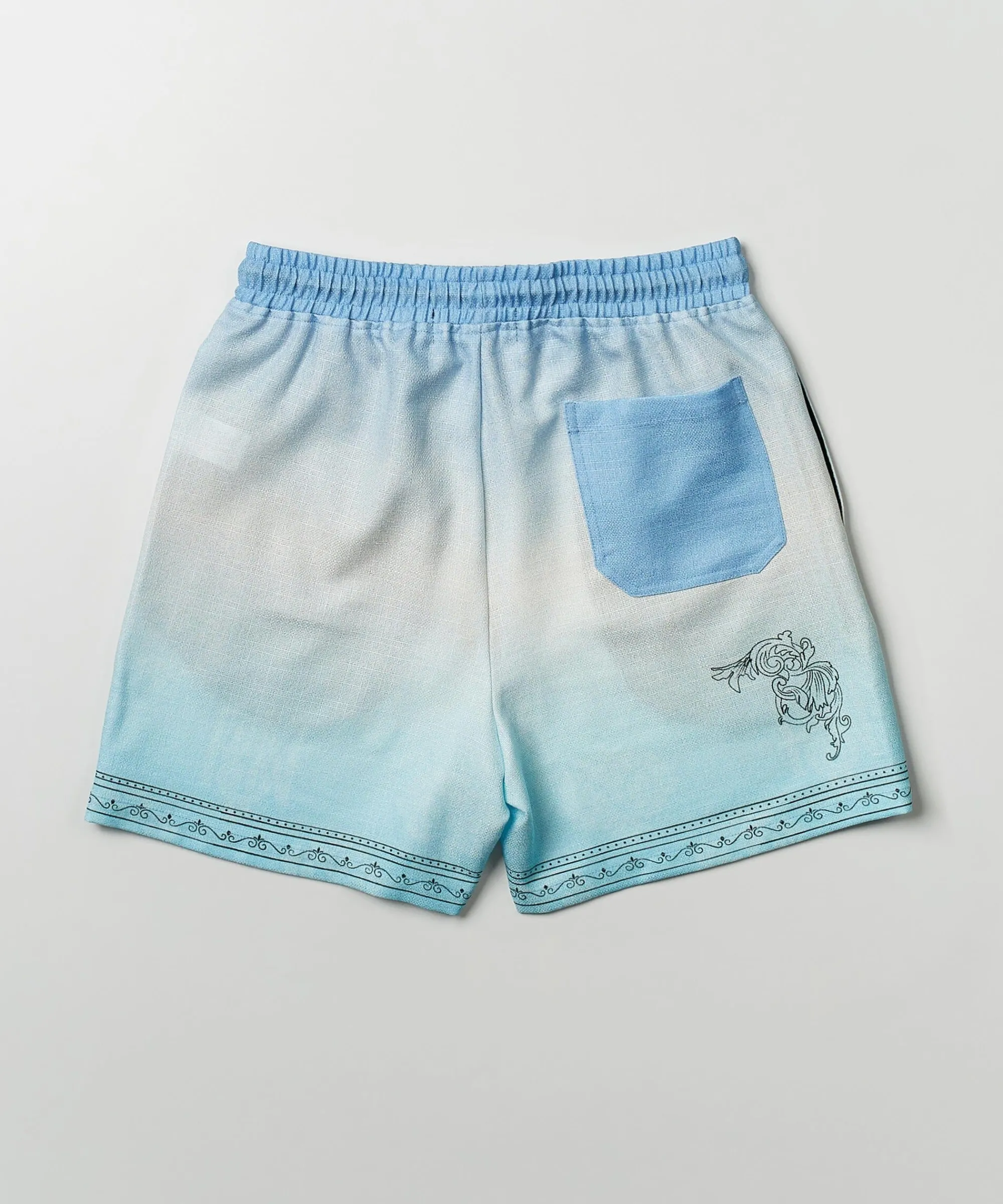 styx_skulls_linen_texture_allover_print_shorts__light_blue_2.webp Clearance Styx Skulls Linen Texture Allover Print Shorts - Light Blue Shop All Bottoms | Shorts