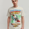 Hot Supercross Short Sleeve Graphic Print Tee - Khaki Graphic Tees