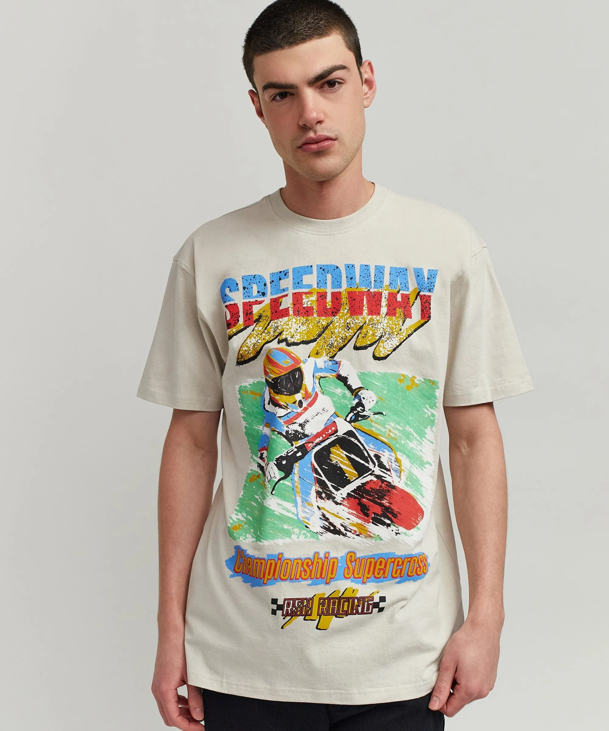 supercross_short_sleeve_graphic_print_tee__khaki_0.webp Hot Supercross Short Sleeve Graphic Print Tee - Khaki Graphic Tees