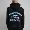 Flash Sale Support Local Iridescent Foil Print Hoodie - Black Hoodies | Hoodies