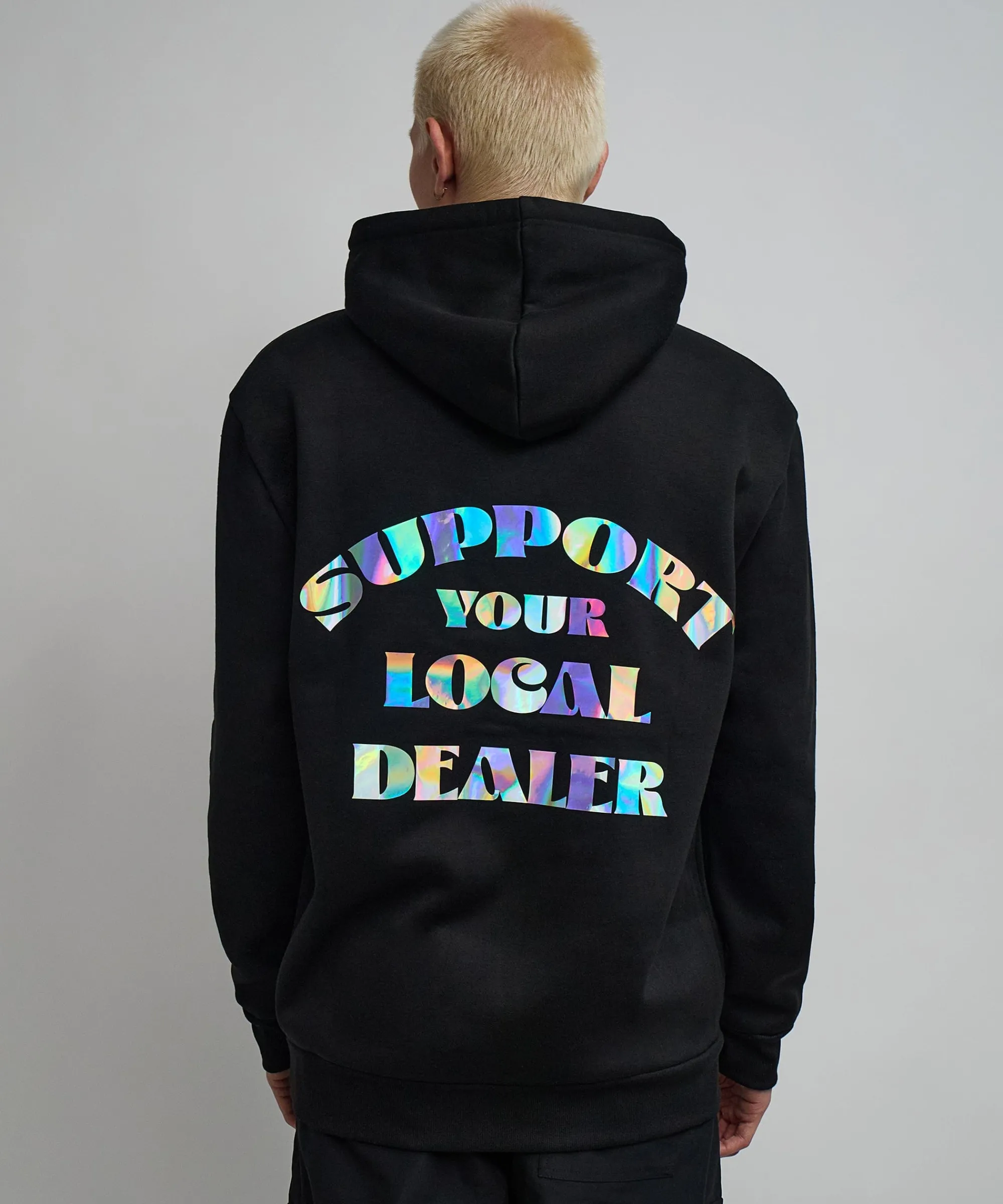 support_local_iridescent_foil_print_hoodie__black_0.webp Flash Sale Support Local Iridescent Foil Print Hoodie - Black Hoodies | Hoodies