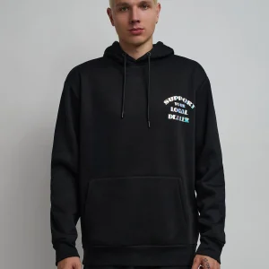 Flash Sale Support Local Iridescent Foil Print Hoodie - Black Hoodies | Hoodies