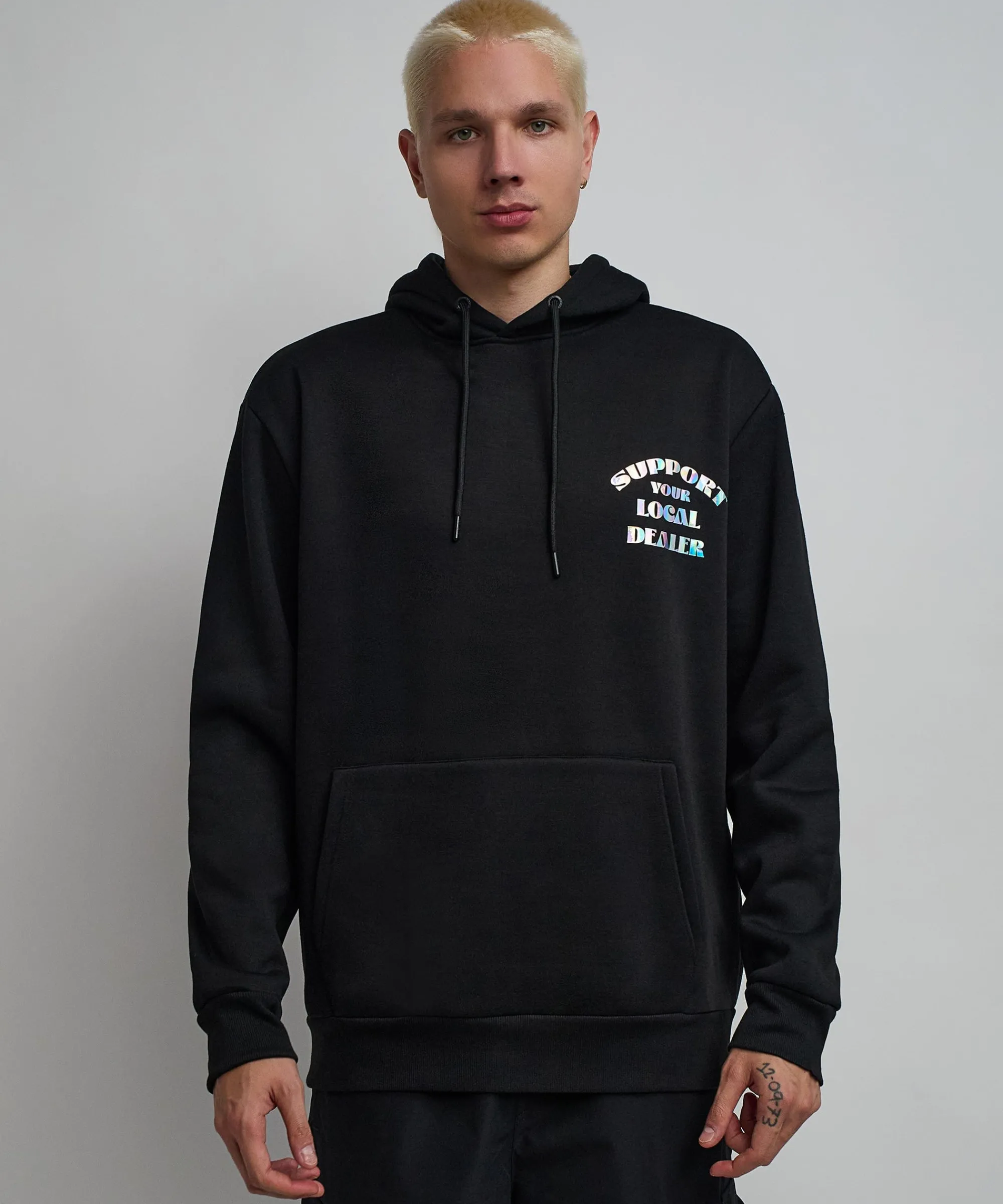 support_local_iridescent_foil_print_hoodie__black_1.webp Flash Sale Support Local Iridescent Foil Print Hoodie - Black Hoodies | Hoodies
