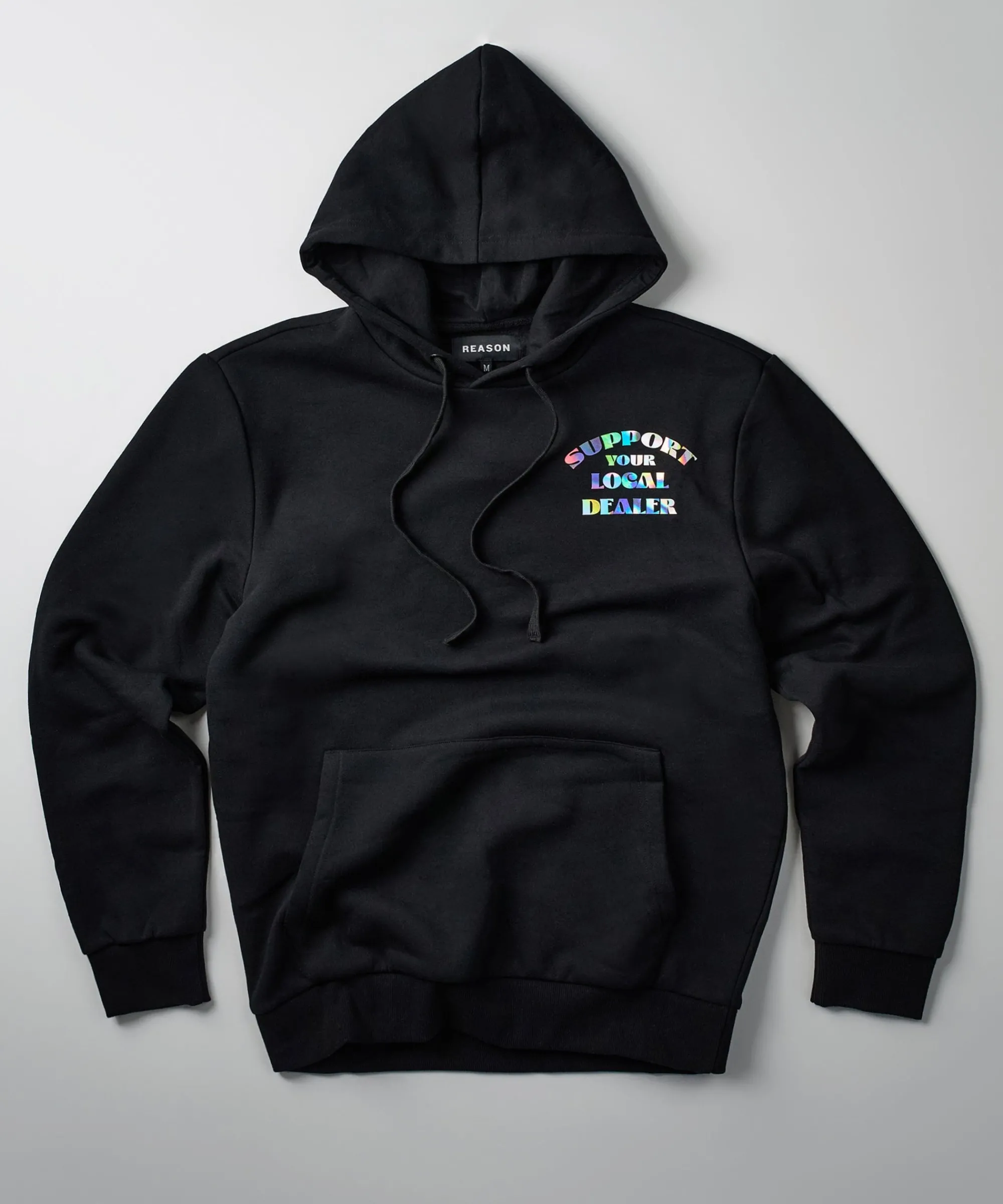 support_local_iridescent_foil_print_hoodie__black_3.webp Flash Sale Support Local Iridescent Foil Print Hoodie - Black Hoodies | Hoodies