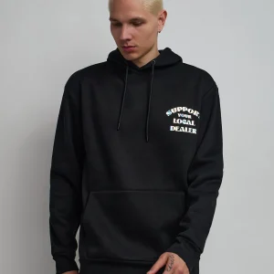 Flash Sale Support Local Iridescent Foil Print Hoodie - Black Hoodies | Hoodies