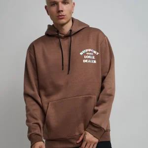 Discount Support Local Iridescent Foil Print Hoodie - Brown Hoodies | Hoodies