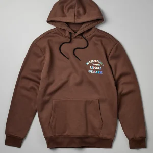 Discount Support Local Iridescent Foil Print Hoodie - Brown Hoodies | Hoodies