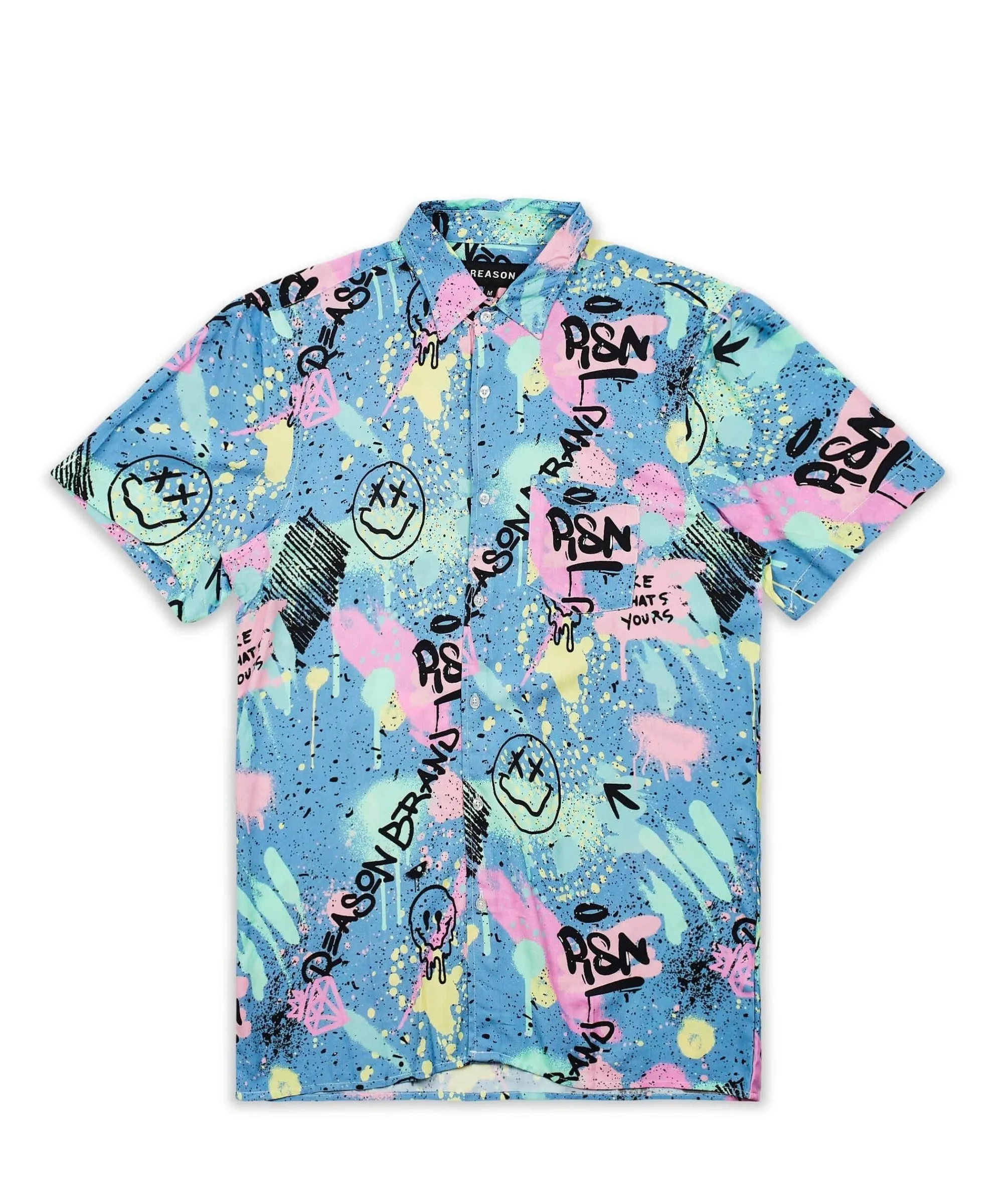 technicolor_allover_print_short_sleeve_shirt_2.webp Hot Technicolor Allover Print Short Sleeve Shirt Button Downs