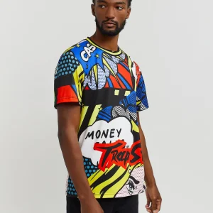 Online Trap Stars Comic Allover Print Graphic Tee Graphic Tees