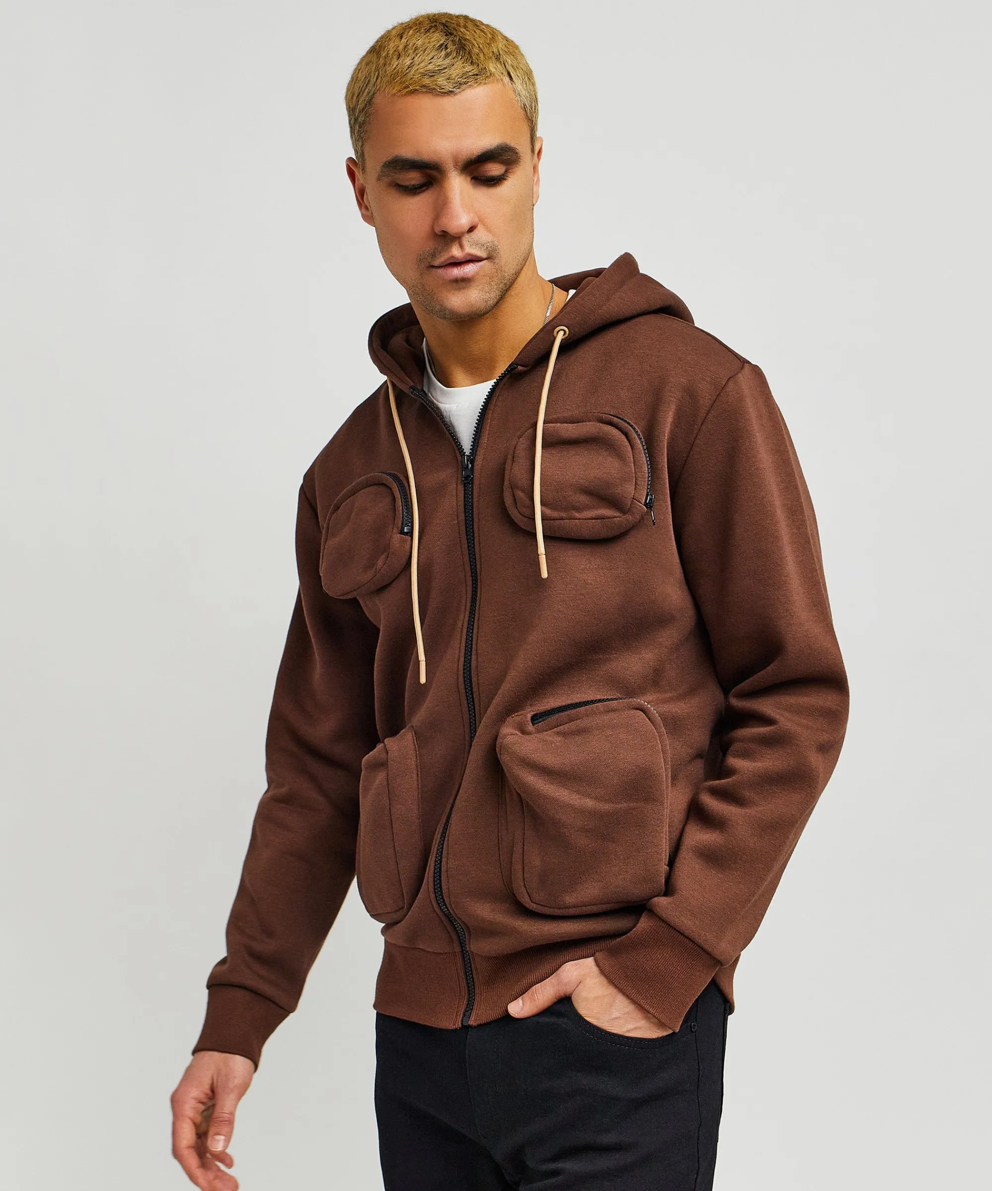 trenches_fleece_utility_hoodie__brown_4.webp Online Trenches Fleece Utility Hoodie - Brown Hoodies | Hoodies