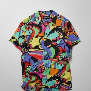 Outlet Trippy Star Allover Print Short Sleeve Shirt Button Downs