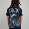 Cheap Trust No One Oversized Short Sleeve Tee - Black Oversized Tees | Graphic Tees