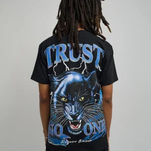 Cheap Trust No One Oversized Short Sleeve Tee - Black Oversized Tees | Graphic Tees