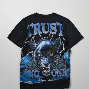 Cheap Trust No One Oversized Short Sleeve Tee - Black Oversized Tees | Graphic Tees