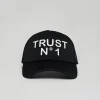 Shop Trust No1 Print Trucker Hat - Black Hats