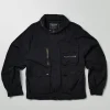 Store Utility Stretch Nylon Zip Up Jacket - Black Lightweight Jackets