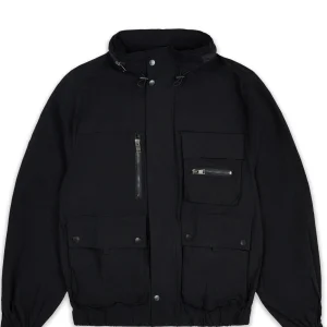 Store Utility Stretch Nylon Zip Up Jacket - Black Lightweight Jackets