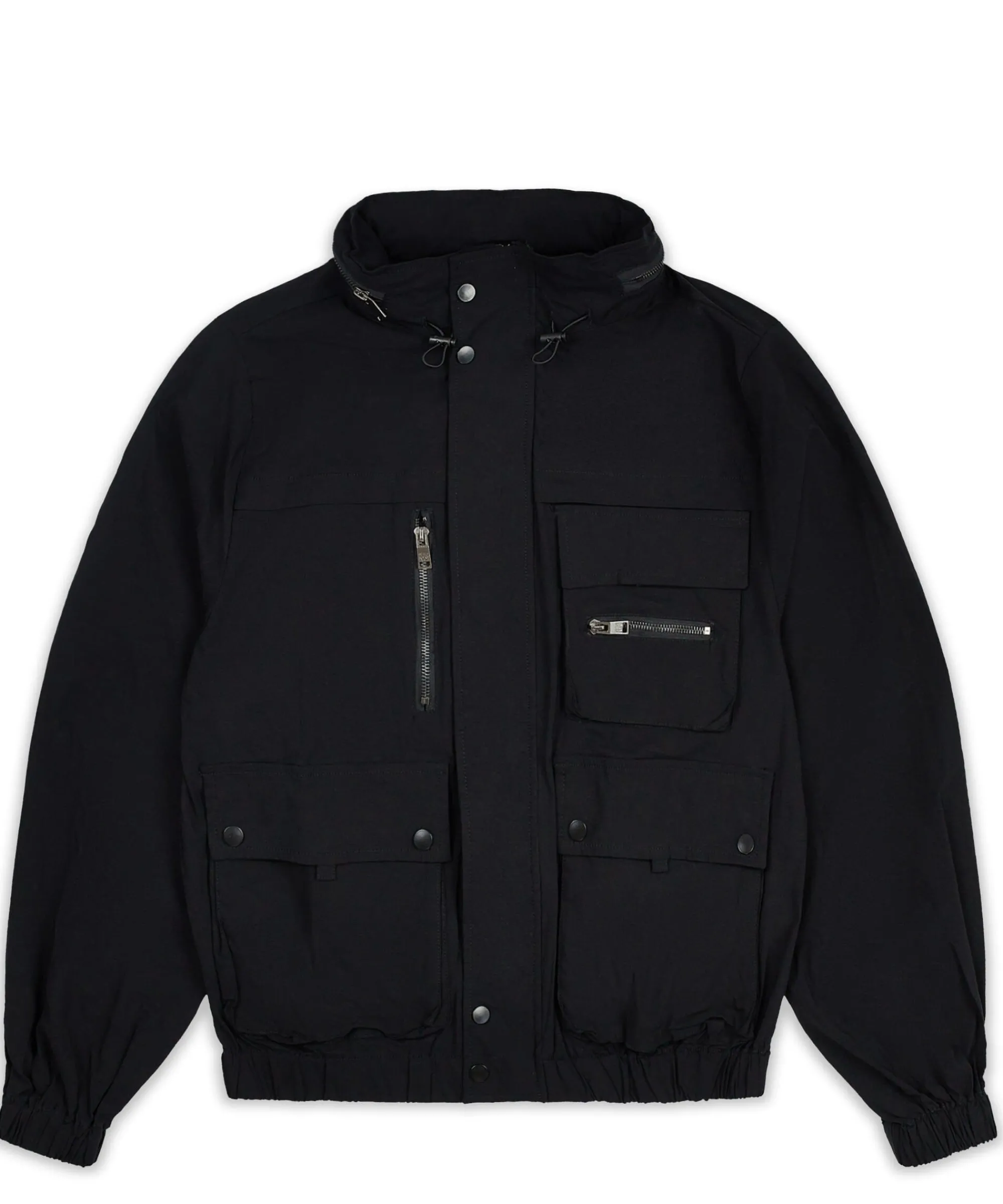 utility_stretch_nylon_zip_up_jacket__black_3.webp Store Utility Stretch Nylon Zip Up Jacket - Black Lightweight Jackets
