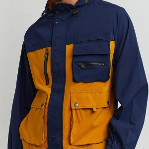 Discount Utility Stretch Nylon Zip Up Jacket - Navy Lightweight Jackets