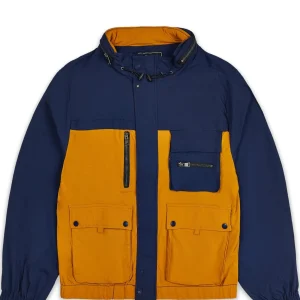 Discount Utility Stretch Nylon Zip Up Jacket - Navy Lightweight Jackets