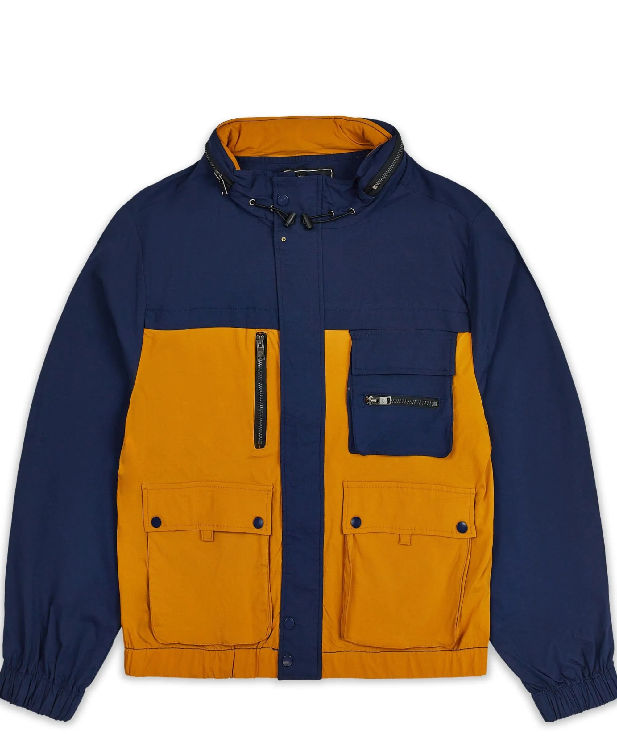 utility_stretch_nylon_zip_up_jacket__navy_3.webp Discount Utility Stretch Nylon Zip Up Jacket - Navy Lightweight Jackets