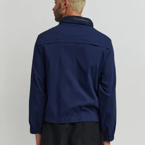 Discount Utility Stretch Nylon Zip Up Jacket - Navy Lightweight Jackets
