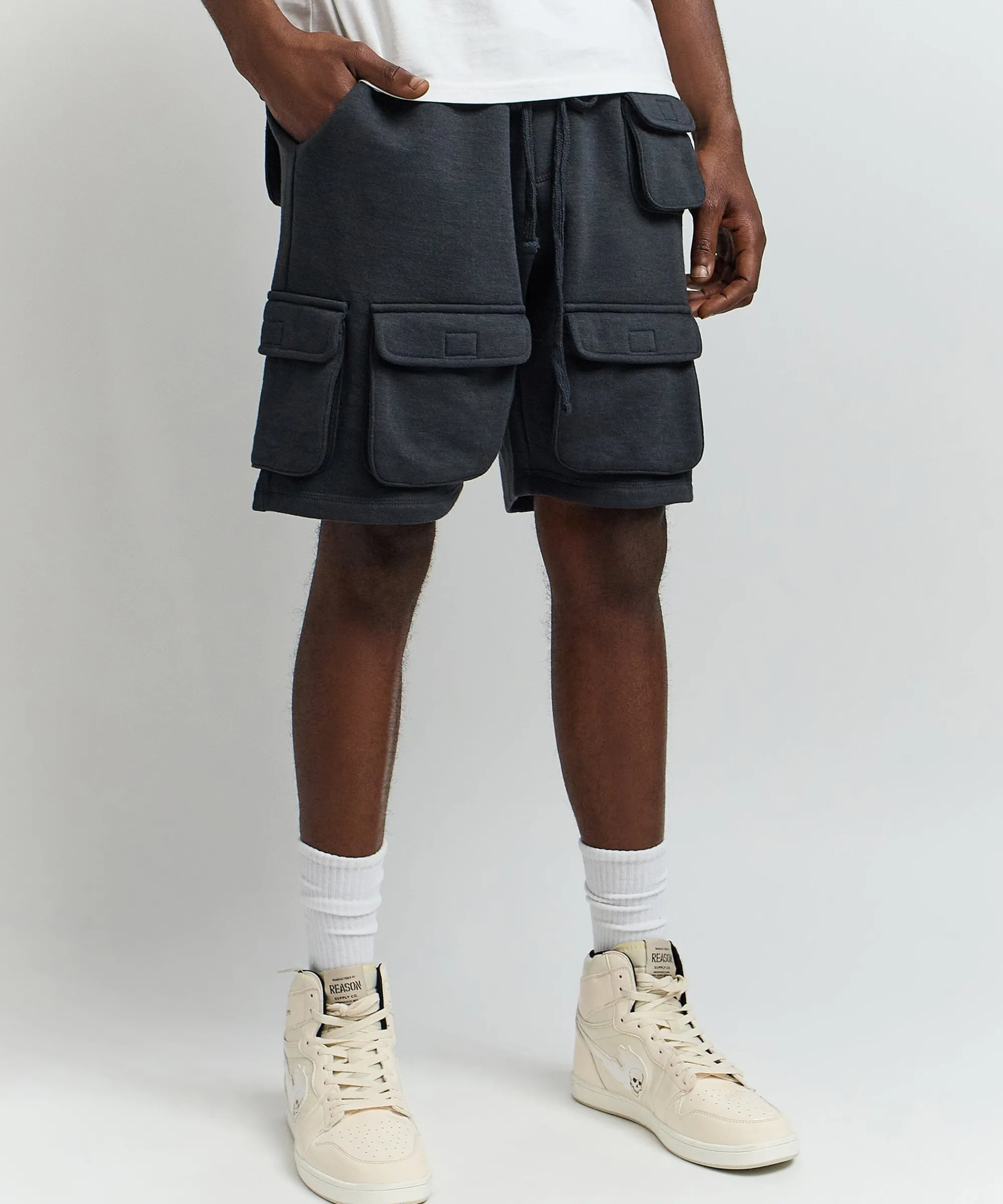 whitecloud_cargo_fleece_shorts__black_2.webp Best Sale Whitecloud Cargo Fleece Shorts - Black Shop All Bottoms | Shorts