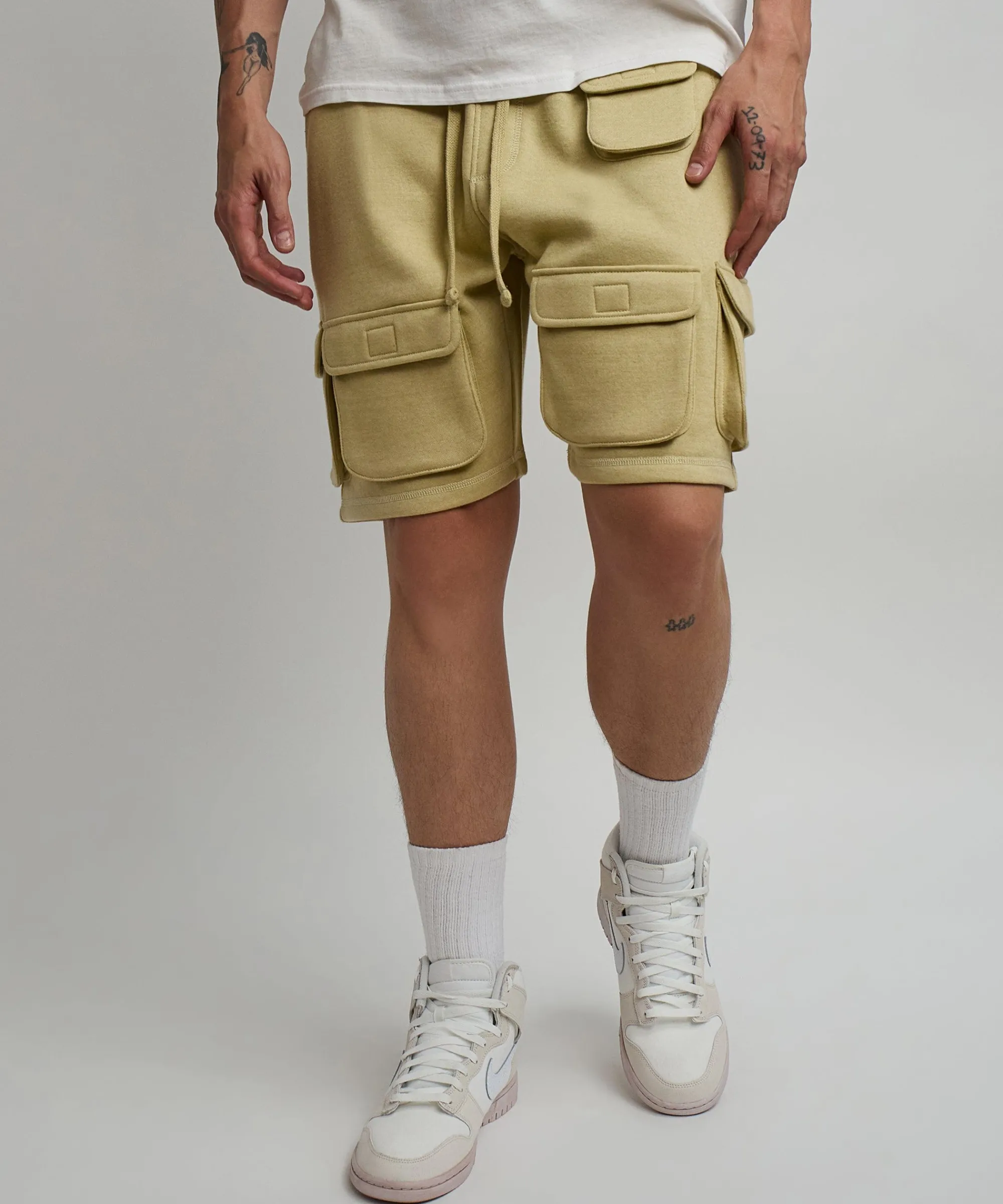 whitecloud_cargo_fleece_shorts__khaki_0.webp Clearance Whitecloud Cargo Fleece Shorts - Khaki Shop All Bottoms | Shorts