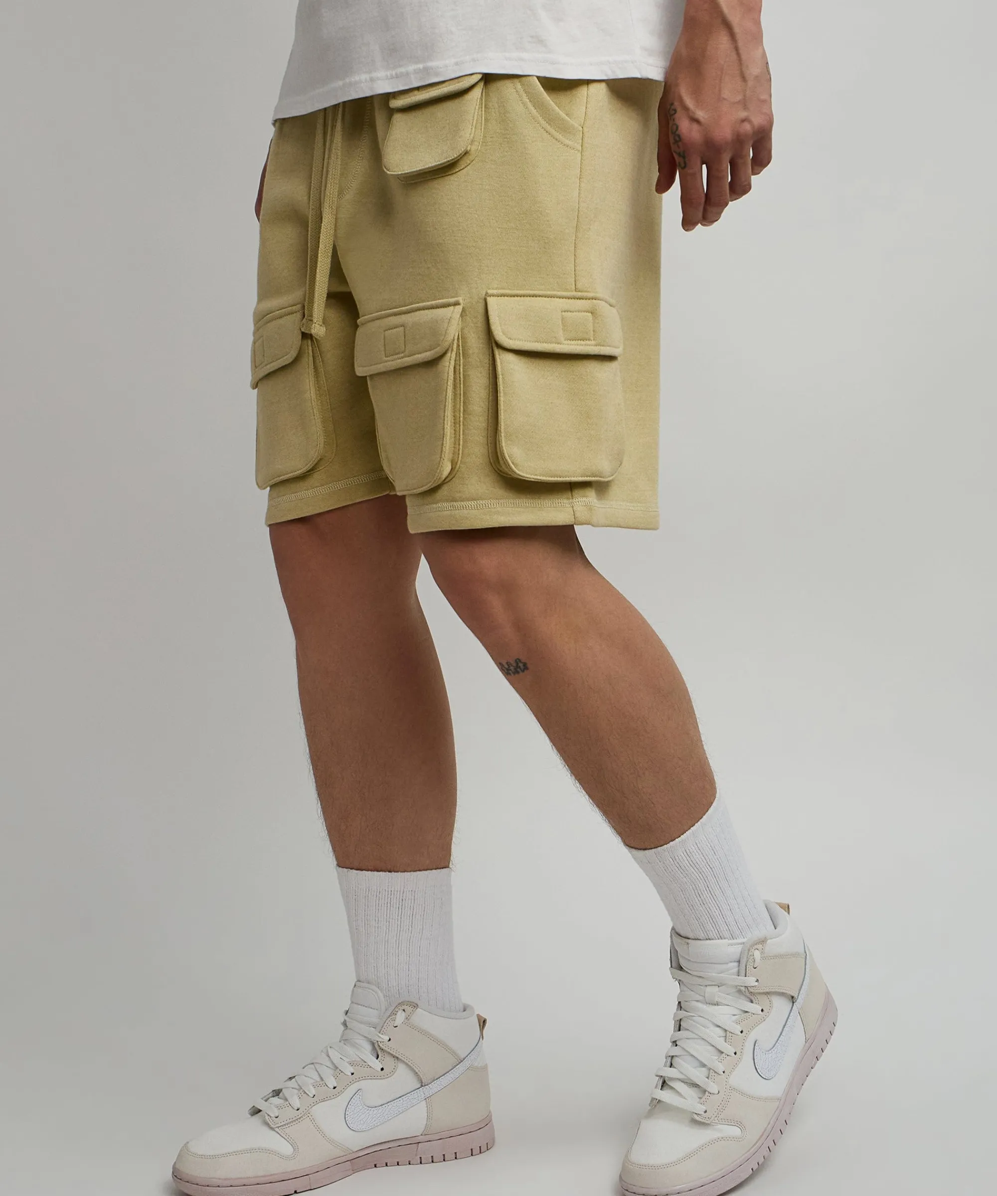 whitecloud_cargo_fleece_shorts__khaki_1.webp Clearance Whitecloud Cargo Fleece Shorts - Khaki Shop All Bottoms | Shorts