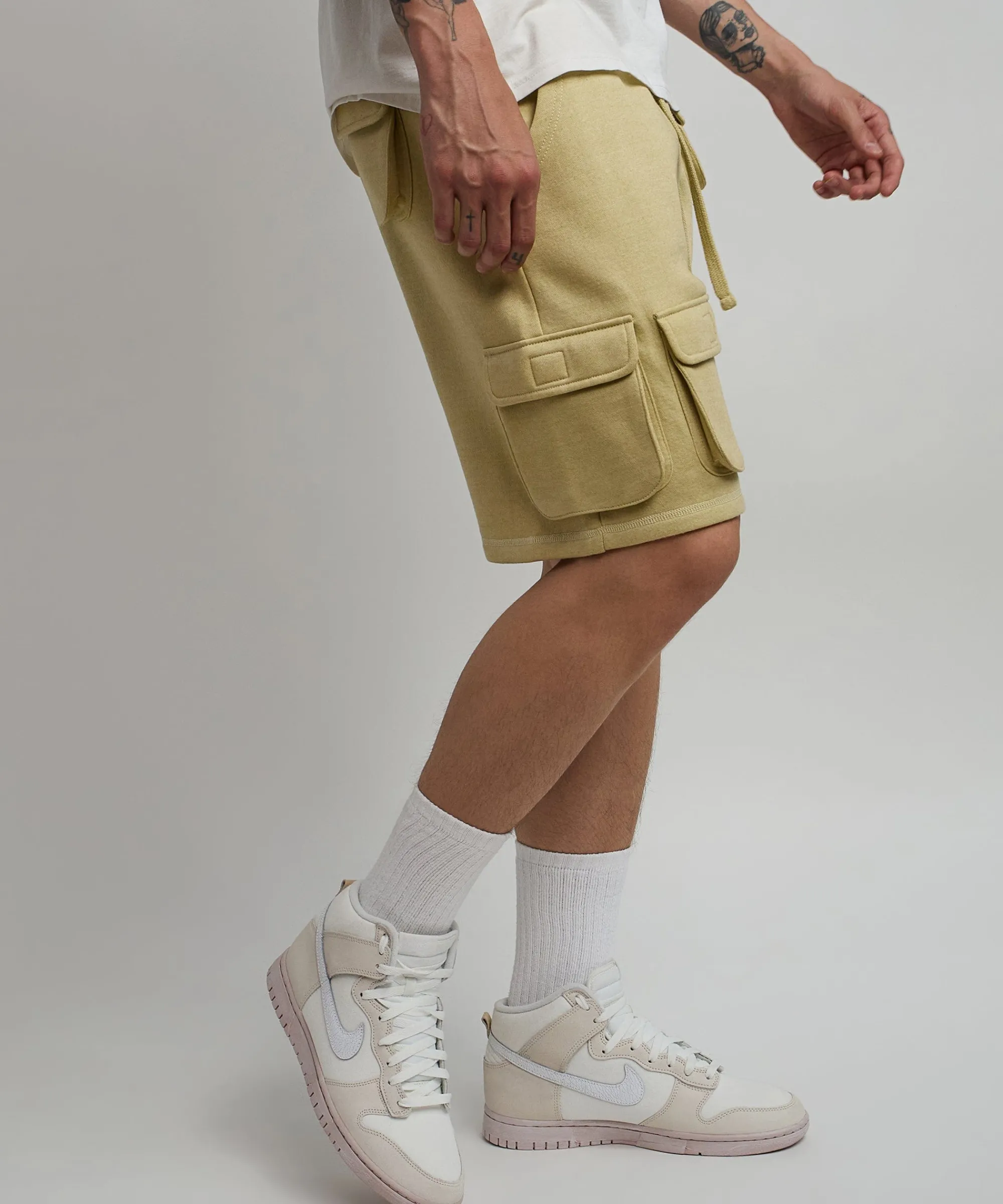 whitecloud_cargo_fleece_shorts__khaki_3.webp Clearance Whitecloud Cargo Fleece Shorts - Khaki Shop All Bottoms | Shorts