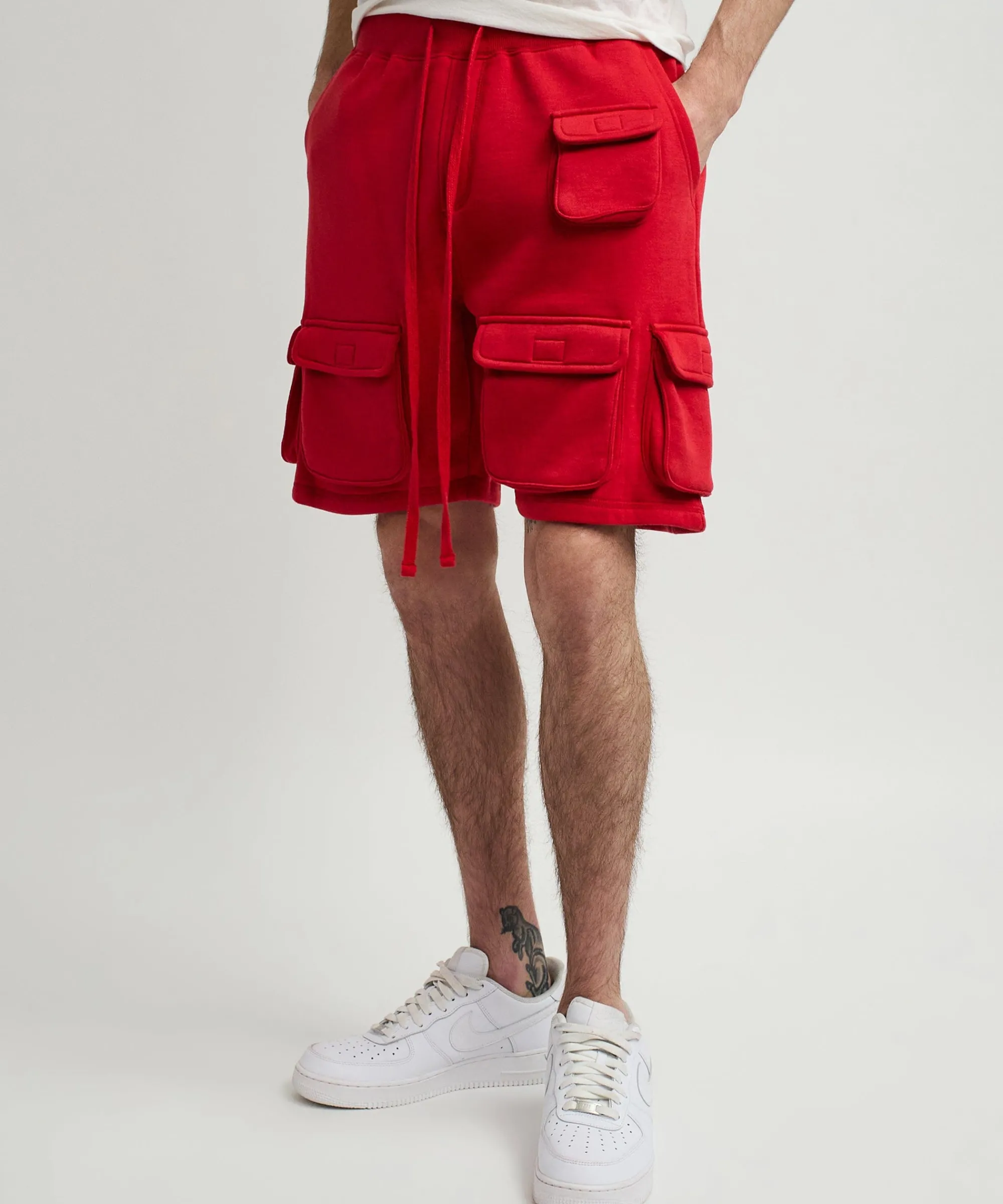 whitecloud_cargo_fleece_shorts__red_1.webp New Whitecloud Cargo Fleece Shorts - Red Shop All Bottoms | Shorts