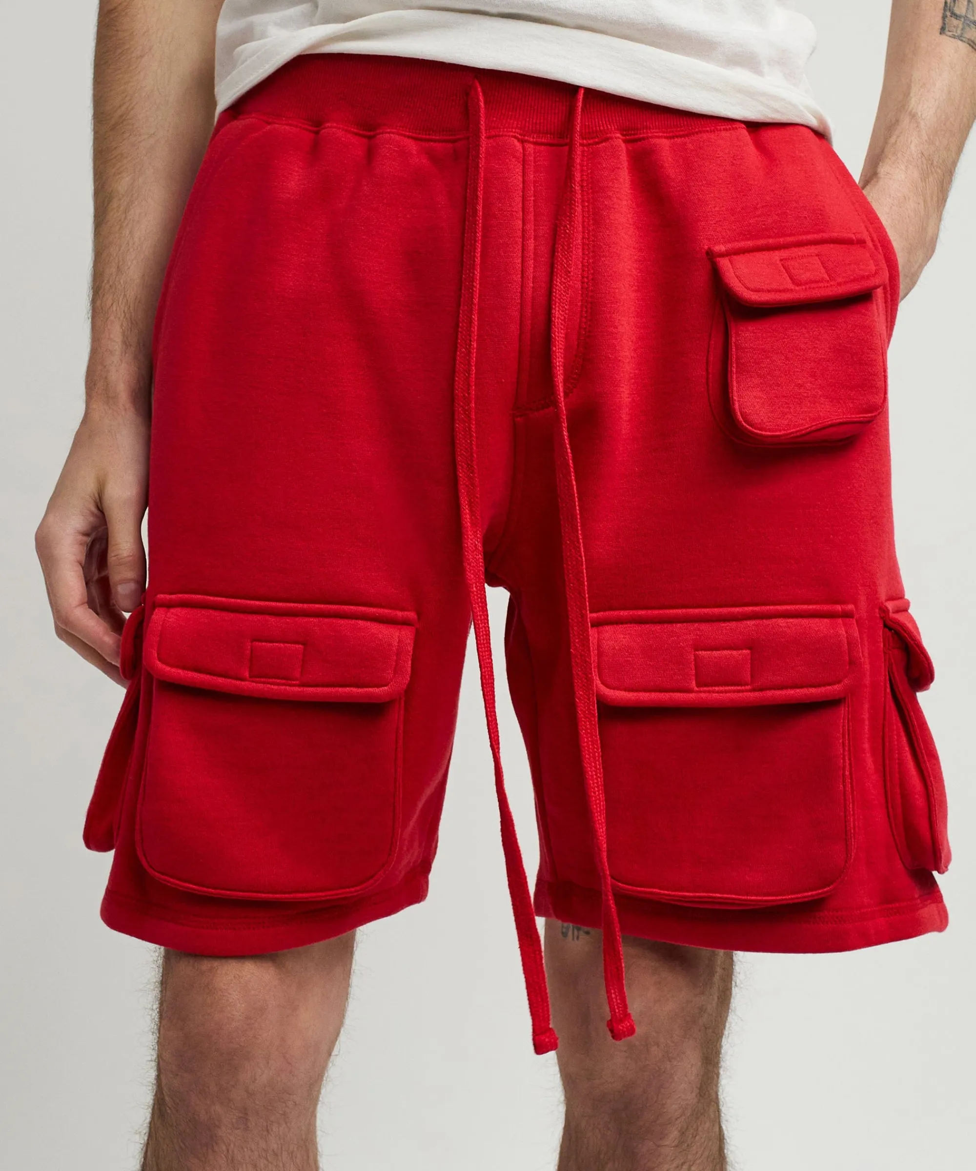 whitecloud_cargo_fleece_shorts__red_4.webp New Whitecloud Cargo Fleece Shorts - Red Shop All Bottoms | Shorts