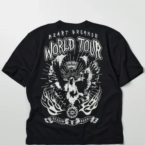 Flash Sale Wild Heart Tour Oversized Short Sleeve Tee - Black Oversized Tees | Graphic Tees