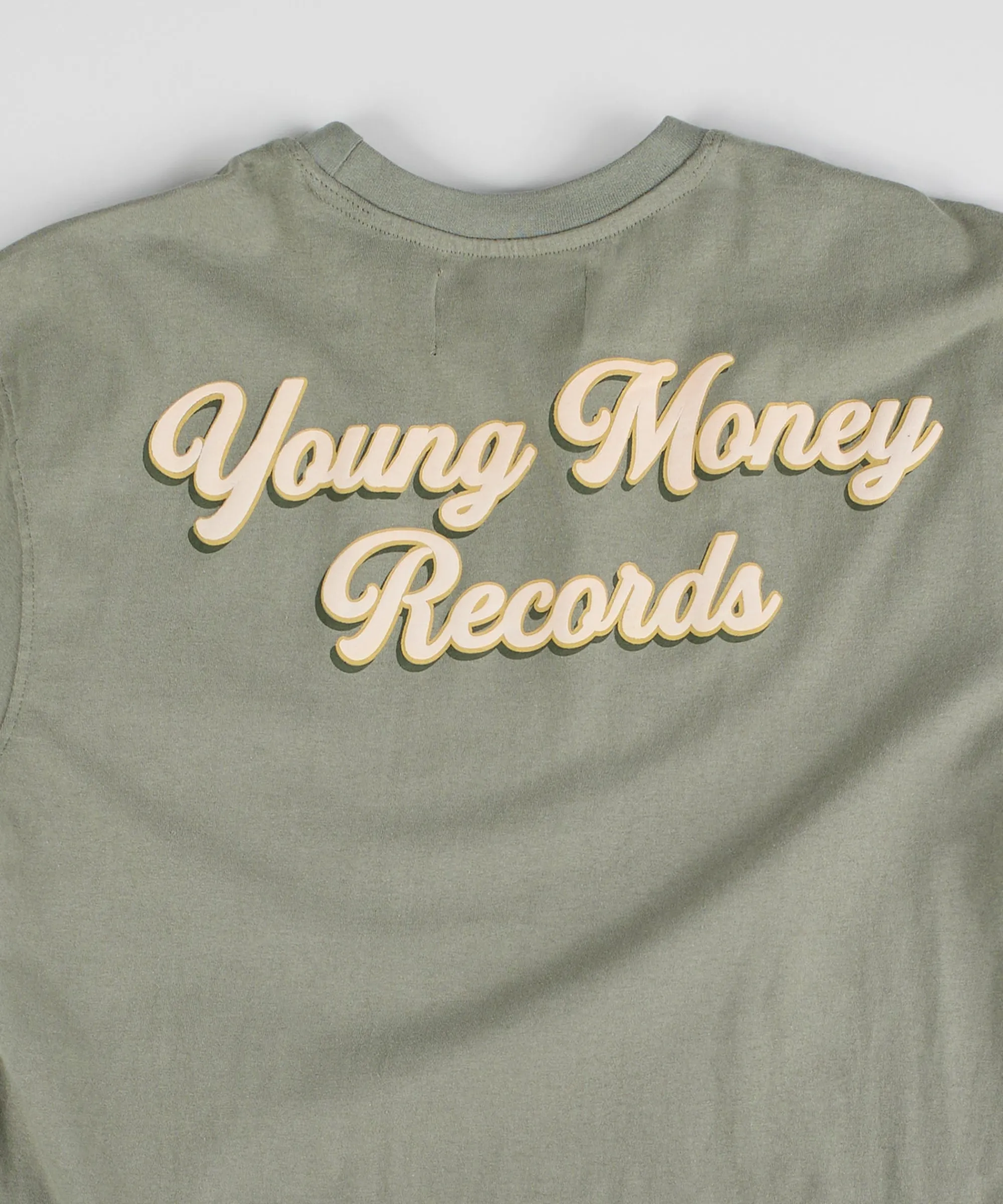 Store Young Money Records Short Sleeve Tee - Olive Green Graphic Tees