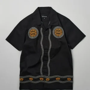 Shop Yuma Embroidery Shirt - Black Button Downs